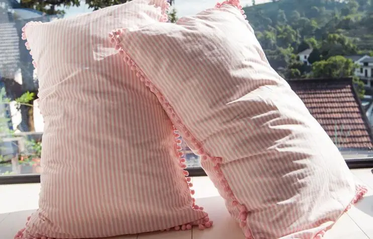74x48 см, хлопок, розовый/серый/синий плед, декоративный чехол для подушки, pom, конверт, тип, наволочки, чехол для подушки, кровать