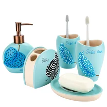 Европейский стиль для ванной набор из пяти творческий Nordic для ванной мыть набор смолы чистки чашки комплект LO726200
