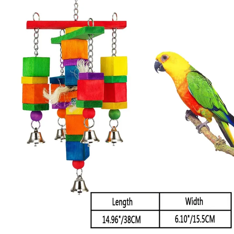Красочные различные рисунки на выбор домашние птицы игрушечные попугаи лестница для лазания деревянные жевательные Висячие веревки украшение в виде колокольчиков
