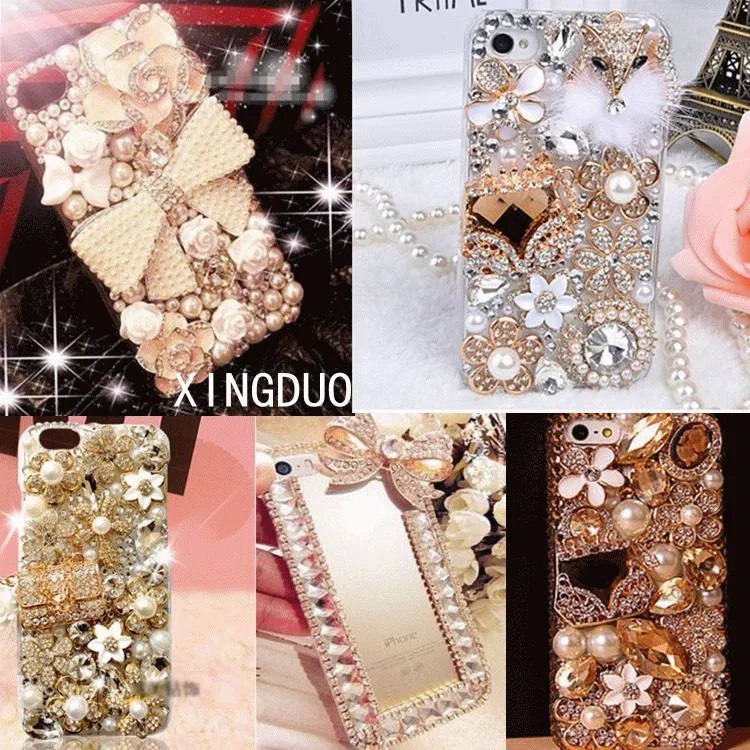 XINGDUO For iphone x 8 7 7Plus Handmade Luxury Bling Jewelled Rhinestone Diamond Crystal Hard Case Cover iphone5S /6S/6Plus |