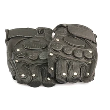 Black Mitten Gloves Authentic Leather Glove For Motorbike Driving