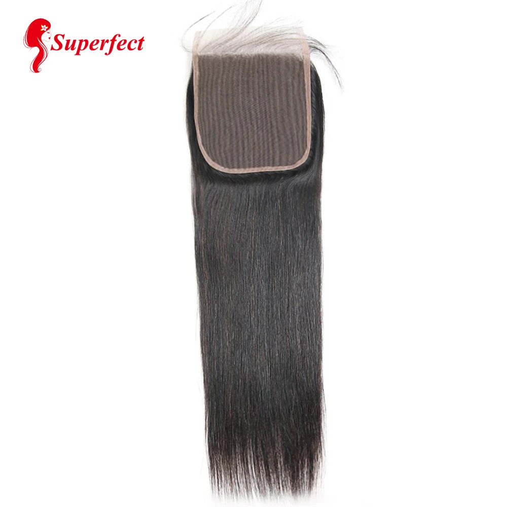Superfect 6x6 синтетическое закрытие шнурка бразильские прямые волосы человеческие волосы Кружева Закрытие с волосами младенца швейцарское кружево 8 ''-22'' remy Волосы