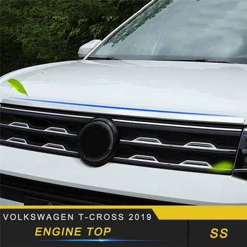 

For Volkswagen T-CROSS 2019 Car Styling Engine Top Hood Cover Frame Trim Sticker Exterior Accessories