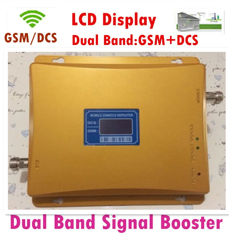 

LCD Display !!! 2G GSM 900Mhz DCS 4G 1800MHz Dual Band Signal Booster GSM DCS Mobile Phone Signal Repeater + Power Adapter
