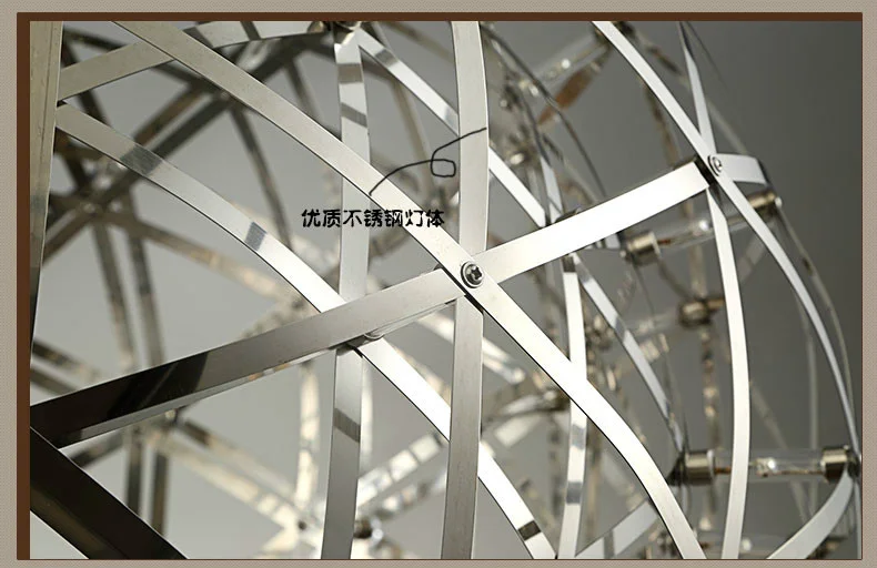 Ручная работа нержавеющая сталь D75cm 92 светодиодный s 110-240 v овальной формы плоский шар фейерверк подвесной светильник Светодиодная Подвесная лампа дизайнерское освещение
