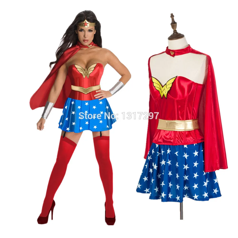 Vocole High Quality Deluxee Wonder Woman Costume Halloween Super Hero