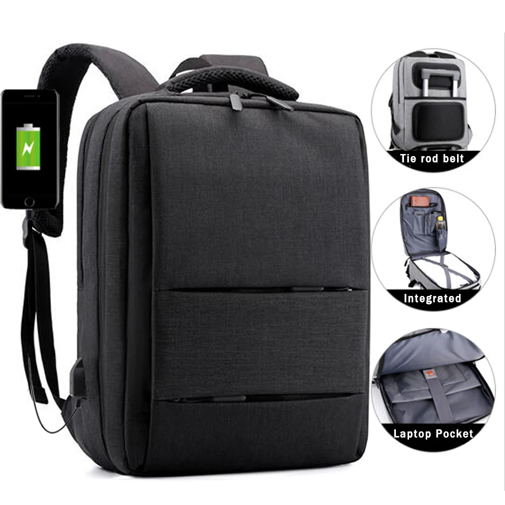 

VICUNA POLO USB Charging Backpack For 15.6 inches Laptop Backpack Stundet male business travel bag backpack mochila