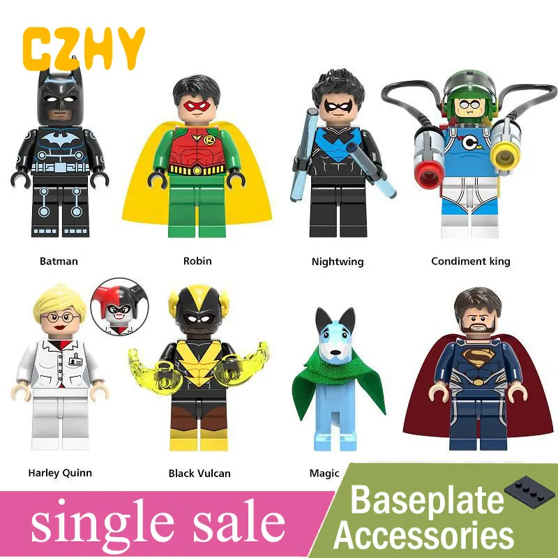 

Single Sale Super Heroes Building Blocks Magic Dog Black Vulcan Robin Condiment King Child Gift Toys minifigured legoe x0198