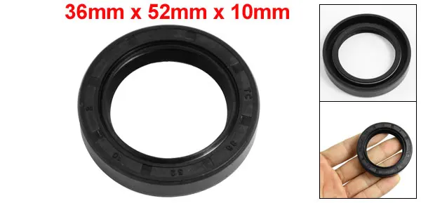 Black Nitrile Rubber Double Lip TC Oil Seal 36mm x 52mm x 10mm