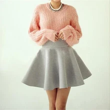 Летняя короткая мини юбка для женщин с эластичной талией, модные уникальные женские плиссированные Простые повседневные однотонные юбки для скейтеров размера плюс