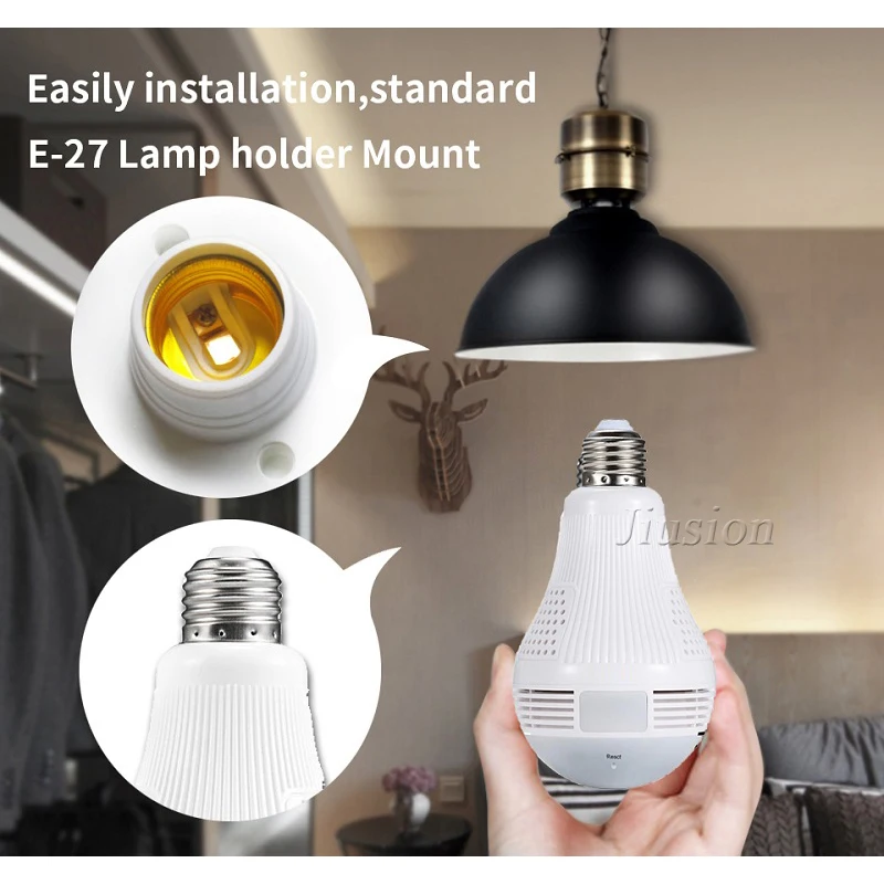  Wifi 360 Light Bulb Mini Camera Security Secret Micro Camera Espia Oculta Baby Monitor Panoramic Sm - 33030091211