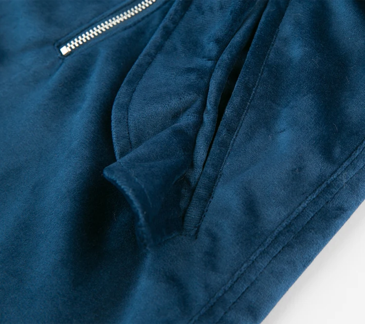 MOFFI повседневные короткие штаны 2018 осень и зима новые женские гофрированные синие бархатные модные шорты женские зимние шорты 171173