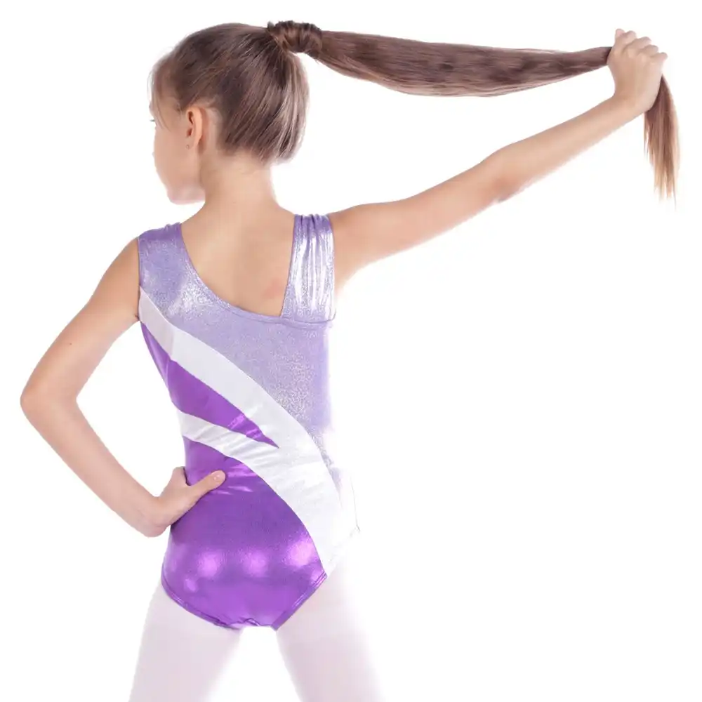2019 Children Metallic Gymnastic Bodysuit Baby Kids Girls One piece
