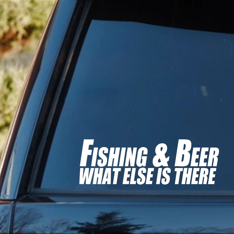 Fishing and Beer Sticker Funny Hater car window decal Rear Window Car Sticker Handsome And Cool Stickers
