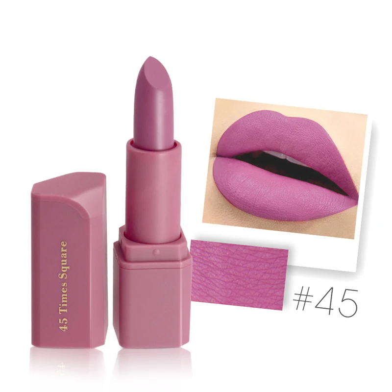45 MISS ROSE Фирменная новинка, 20 цветов, матовая губная помада, водостойкая, стойкая помада для губ, легко носить, питательный для губ, макияж - Цвет: 45