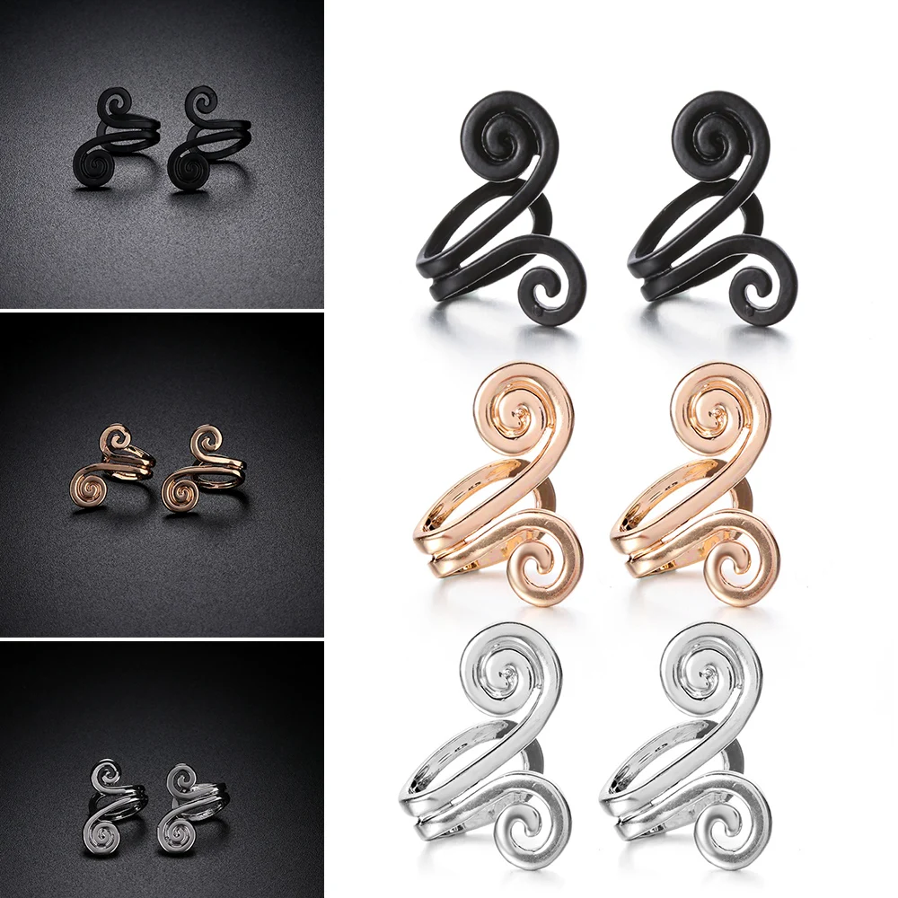 

2PCs Unisex Geometric No Piercing Earrings Cuff Ear Cartilage Ear Studs Clip On Earrings Punk Jewelry Accessories dropshipping