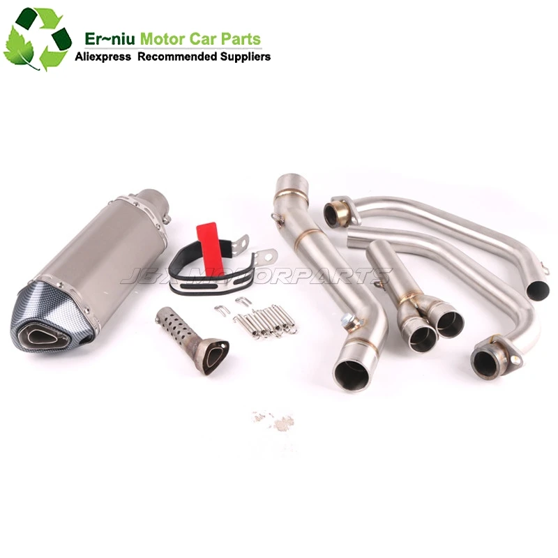

YZF R30 R25 R3 MT-03 MT03 Motorcycle Exhaust Full system contact middle pipe + muffler FOR Yamaha R25 R30 2014-2016 silp-on