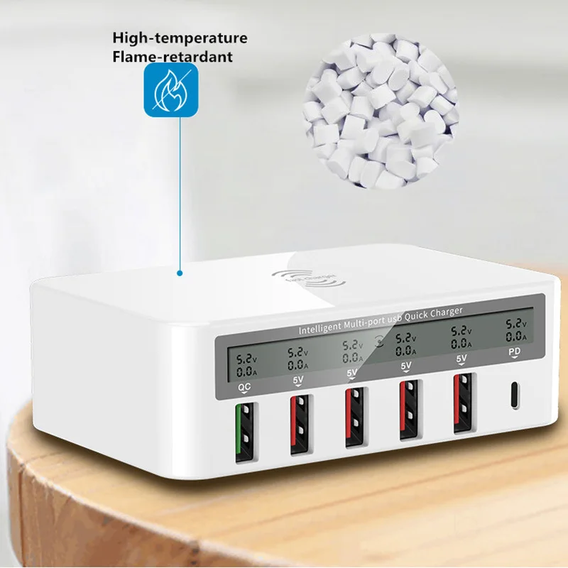 Asunflower 5 портов USB QC 3 0 быстрая Беспроводная зарядная станция настенный для Iphone Ipad