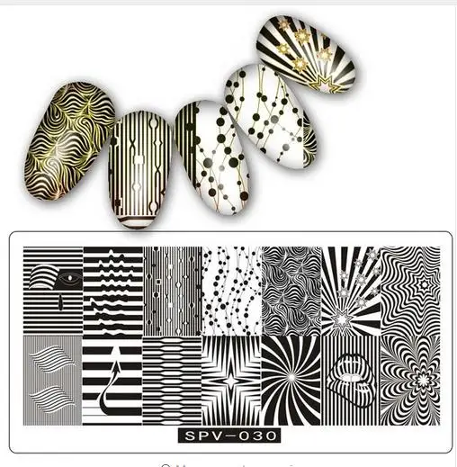 SPV ногтей штамповки пластины кружева цветок животный узор дизайн ногтей штамп штамповка шаблон изображения пластины трафаретные гвозди тоже - Цвет: SPV30