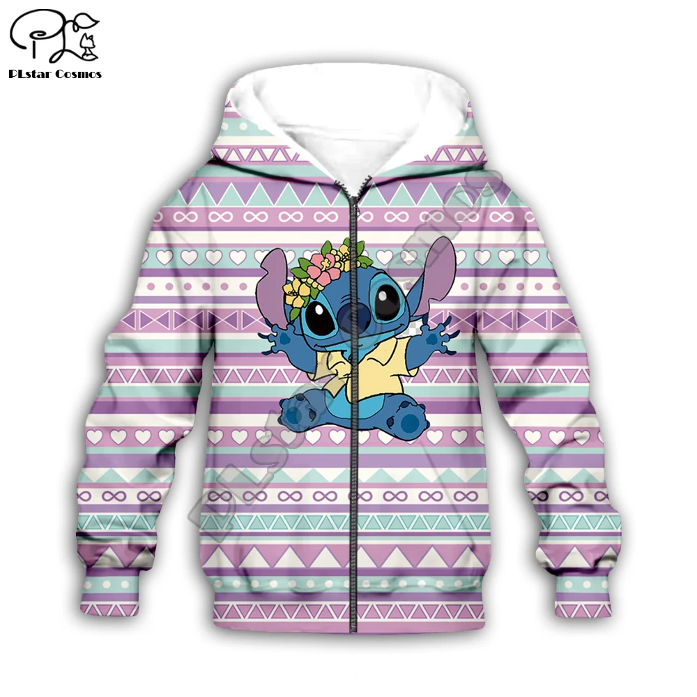 Anime boy girl clothing kawaii Lilo Stitch 3d print Kids Cartoon Hoodies/zipper/sweatshirt pant child boho set