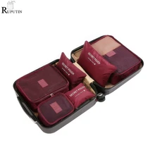 Ruputin 6 pçs/set viagem organizador sacos de armazenamento mala embalagem conjunto de casos de armazenamento portátil bagagem organizador roupas arrumado bolsa