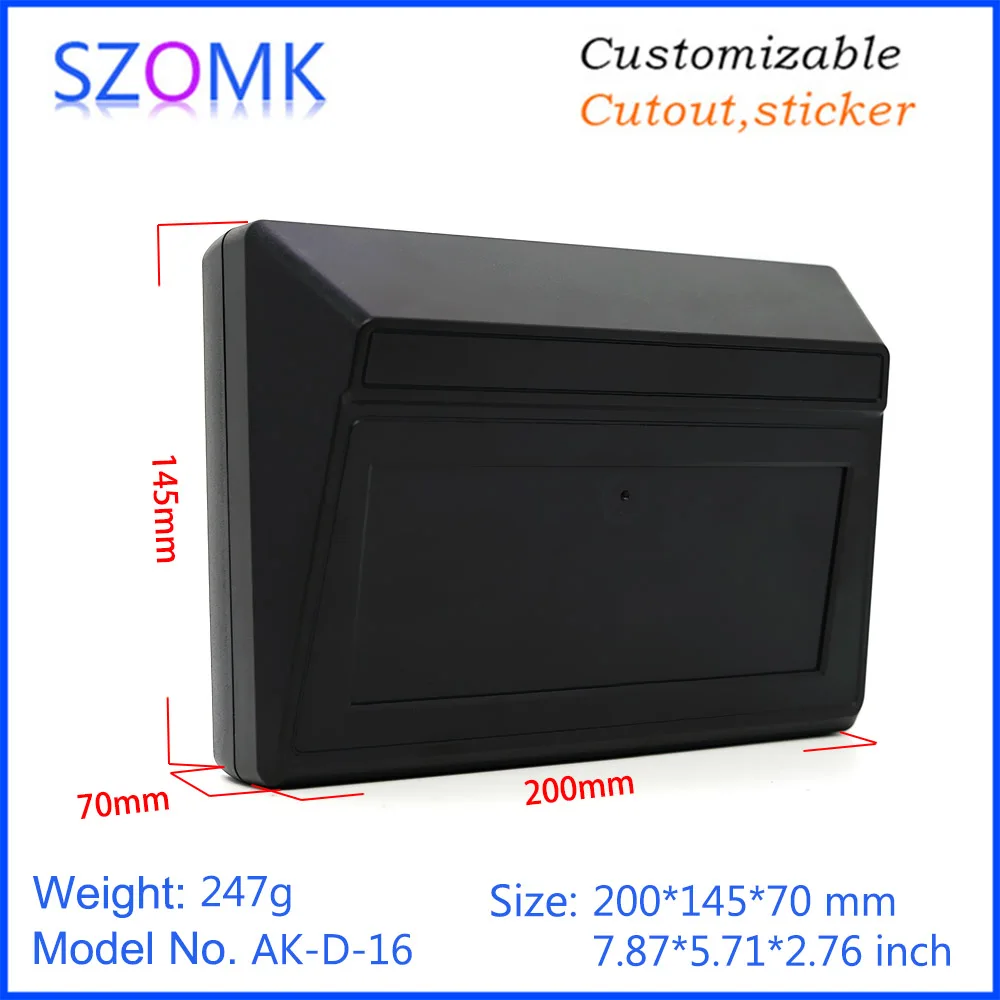 

4 pcs 200*145*70mm desktop plastic enclosure for electronics project box szomk hot sales plastic instrument housing control box