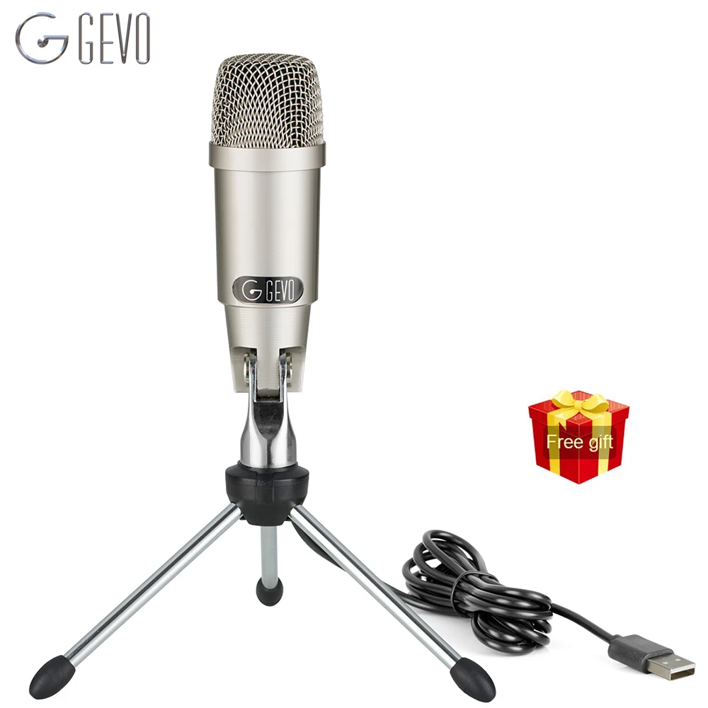 USB микрофон GEVO для компьютера профессиональный проводной Студийный