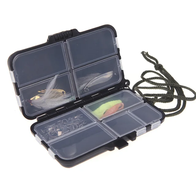 9 Compartment Mini Storage Case Flying Fishing Tackle Box Fishing Spoon  Hook Bait Storage Box Fishing Accessories