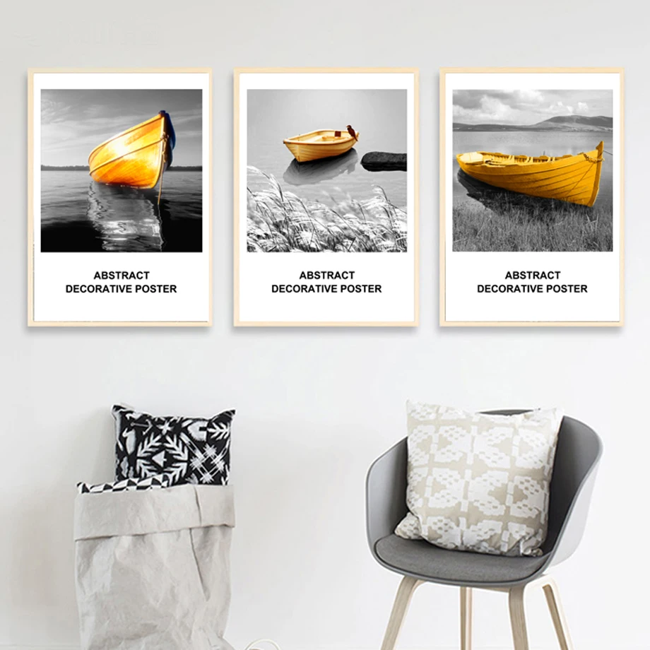 

Ship Lake Wall Art Canvas Painting Nordic Posters And Prints Scandinavian Landscape Wall Pictures For Living Room Home Decor