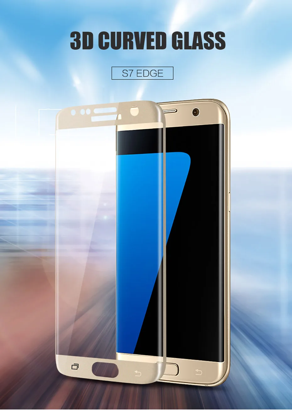 MOUSEMI Curved Protective Glass For Samsung S6 Edge Plus Full Cover Glass Screen Protectors For Samsung Galaxy S7 Edge Glass 3D  (1)