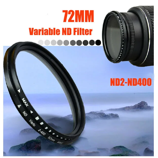 72mm Variable Neutral Density ND2 to ND400 Fader ND Vario Graufilter