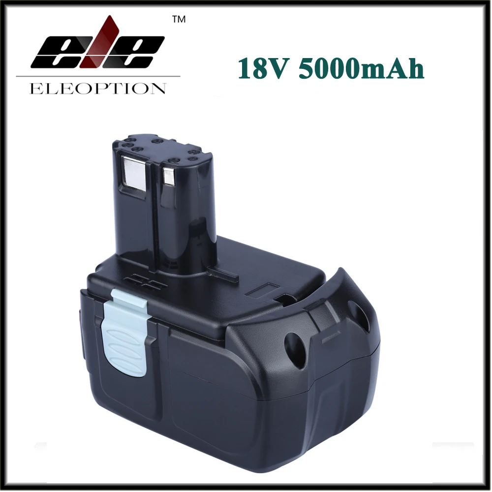 High Capacity ELEOPTION 18V 5000mAh Li-ion for HITACHI Rechargeable Power Tool Battery BCL1815 BCL1830 EBM1830 327730