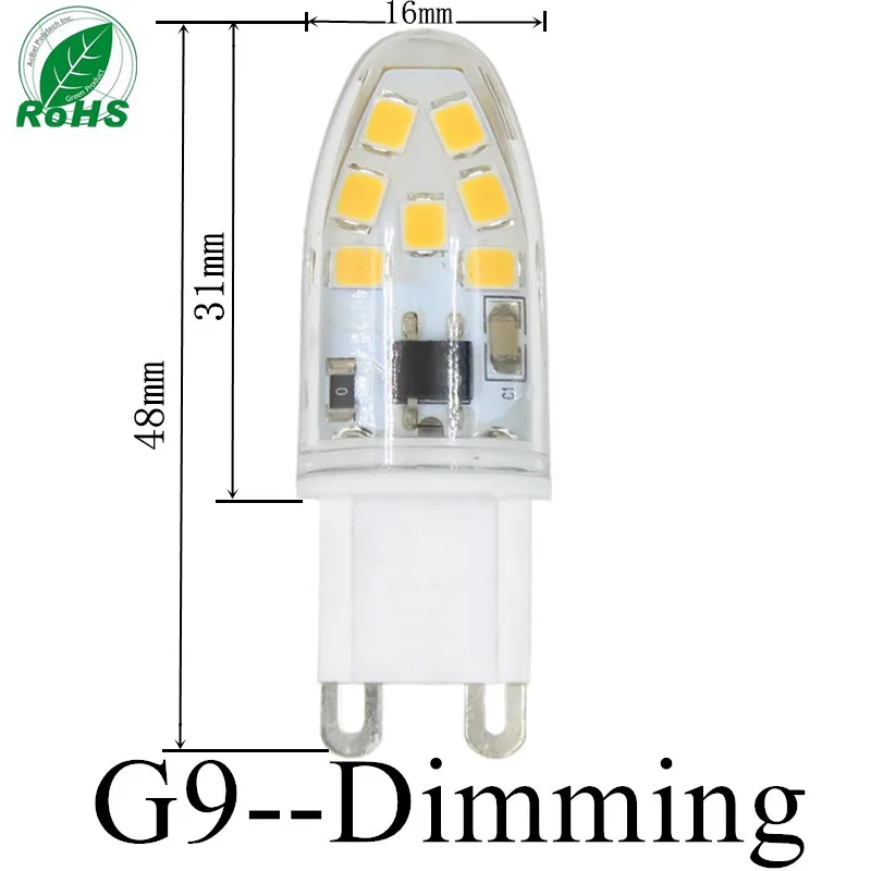 1 х Светодиодная лампа G9 с затемнением SMD 2835 тонкий Точечный светильник люстра домашний ландшафтный светильник 2800 K-3500 K, 5000 K-6500 K лампада Led g9 220v