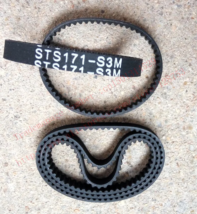 Cinto Dentado de Neoprene com Alta Torque Peças Faixa Dentada mm Comprimento = 171 mm de Largura = mm Polia de Borracha