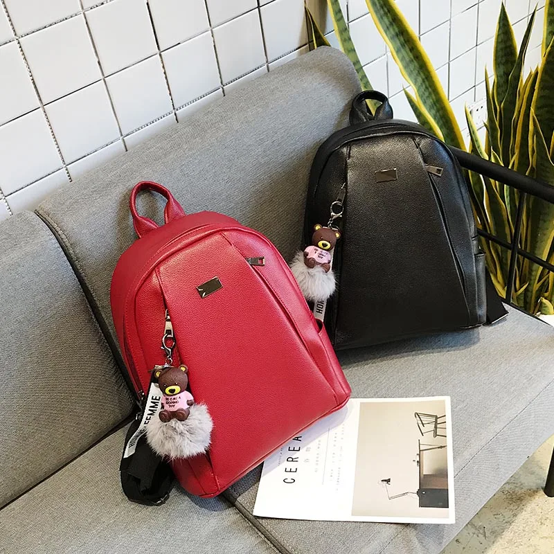 De Oro de moda mochila de cuero negro de las mujeres Vintage bolso para mujer adolescente bolso de escuela de la sólida mochila XA56H De Oro de moda mochila de cuero negro de las mujeres Vintage bolso para mujer adolescente bolso de escuela de la sólida mochila XA56H