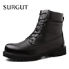 SURGUT Vancat High Quality Genuine Leather Men Boots Autumn Winter Waterproof Ankle Boots Men Riding Outdoor Working Snow Boots ► Photo 1/6