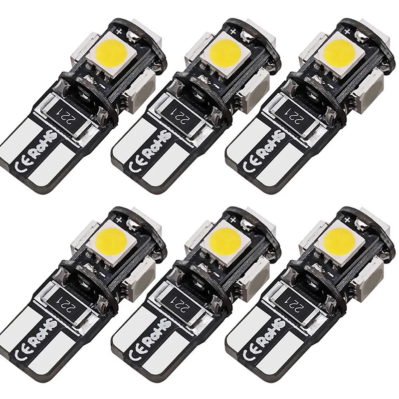 

168 Turn Signal 6pcs 5 SMD Indoor Canbus Instrument Led light Car Gap Side Tail Wedge Parking Bulb 12*30mm 194