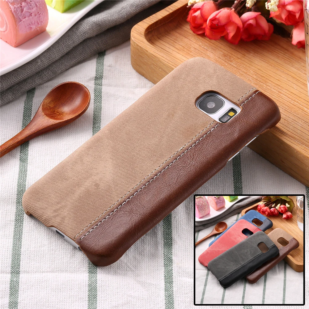 Brown Hybrid PU Leather and PC Plastic Case for Samsung Galaxy S7 S6 Edge Plus Iphone 7 6 Phone Back Cover Coque Shell |