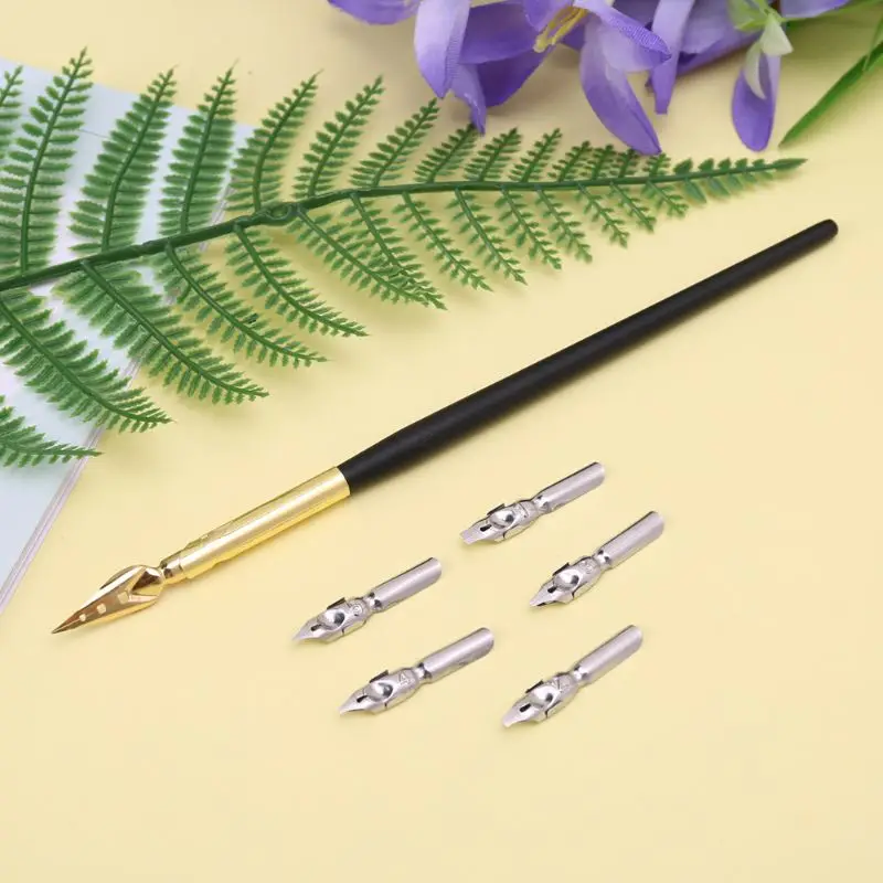 Dip Pen x5 шт. набор ручек для рисования чернилами антикварные элегантные подарки