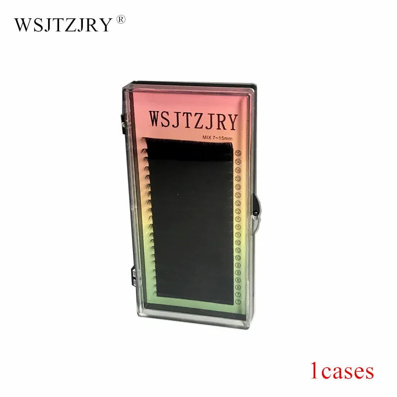 WSJTZJRY 20 рядов/Чехол 7~ 15 мм микс в одном лотке натуральная синтетическая норка, индивидуальное наращивание ресниц макияж ресницы Профессиональный - Длина: mix 7 to 15mm