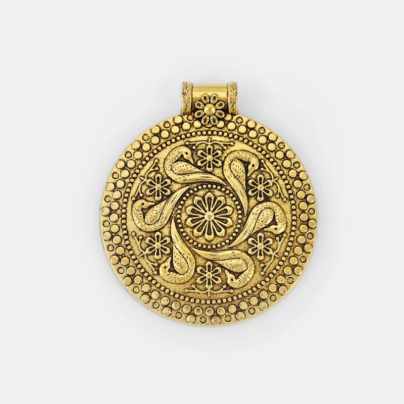 

3pcs Antique Gold Boho Bohemia Embossed Flower Daisy Bird Peace Lucky Amulet Pendant For Necklace Jewelry Making 68*60mm