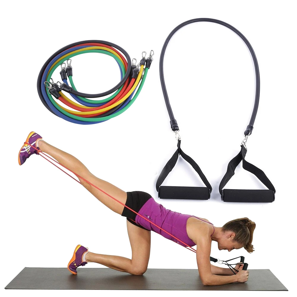 

11Pcs Resistance Bands Pilates Latex Tubing Expanders Exercise Tubes Practical Strength Resistance Band Sets Fitness Equipment
