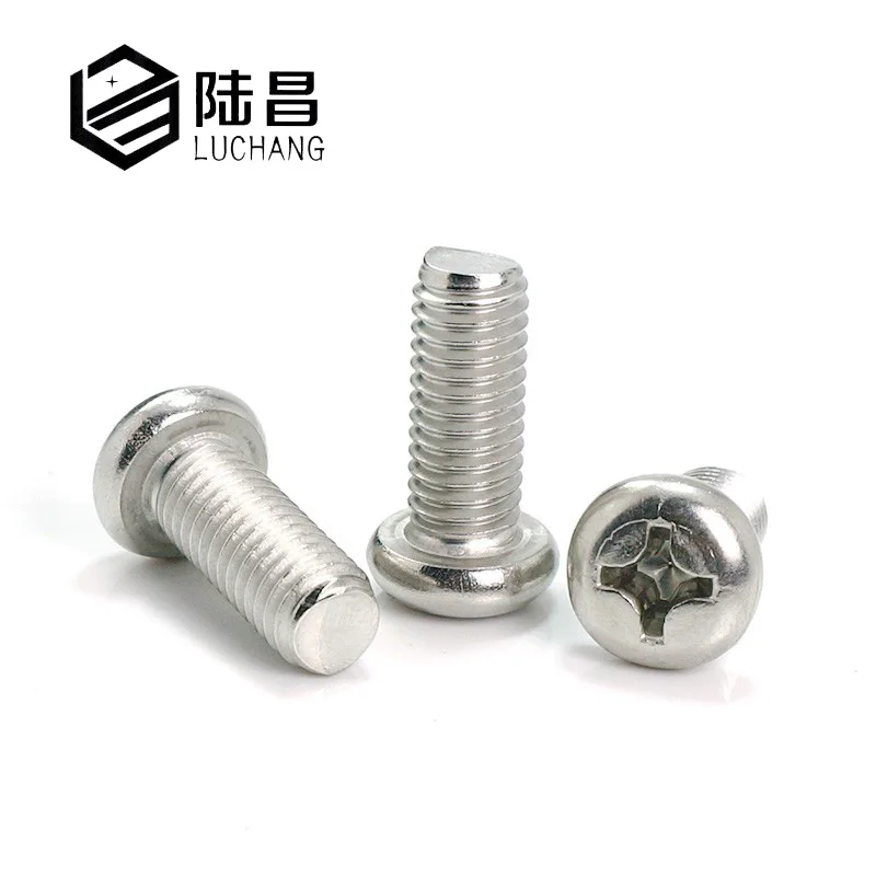 

luchang 100Pcs m1 m1.2 m1.4 304 Stainless Steel Cross Recessed Pan Head Screws Phillips Screw
