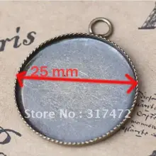 "$15 на$150 заказ"! 500 шт./лот 25 мм основа для камеи под старую бронзу кабина Cameo Базовая установка кулон никель без свинца
