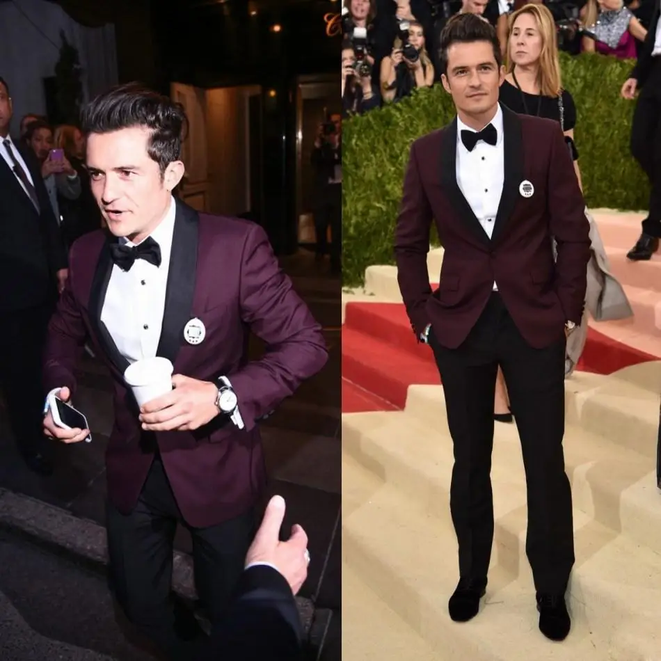 burgundy and black tuxedo jacket