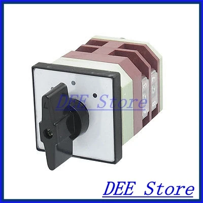 

AC 500V 16A 8 Terminals 3 Positions Rotary Changeover Cam Switch LW12-16/2