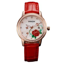 2017 CASIMA luxury Band SNNOW series Women Watches fashion elegant casual Crystal Quartz watch Leather Belt waterproof #6602