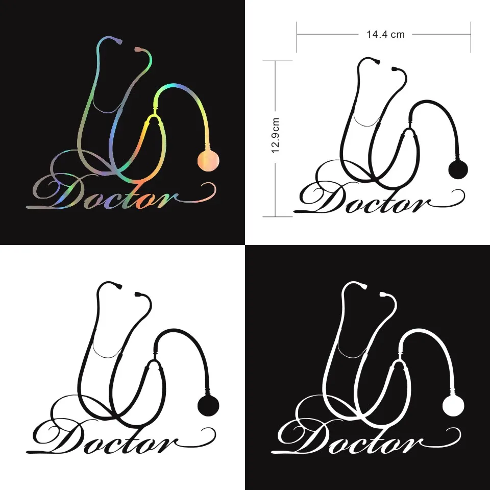 Cunymagos Doctor Hospital Medical Tool Vinyl Car Sticker Creativve Car Body Window Decal Stickers BlackSilverLaser 14.412 (2)