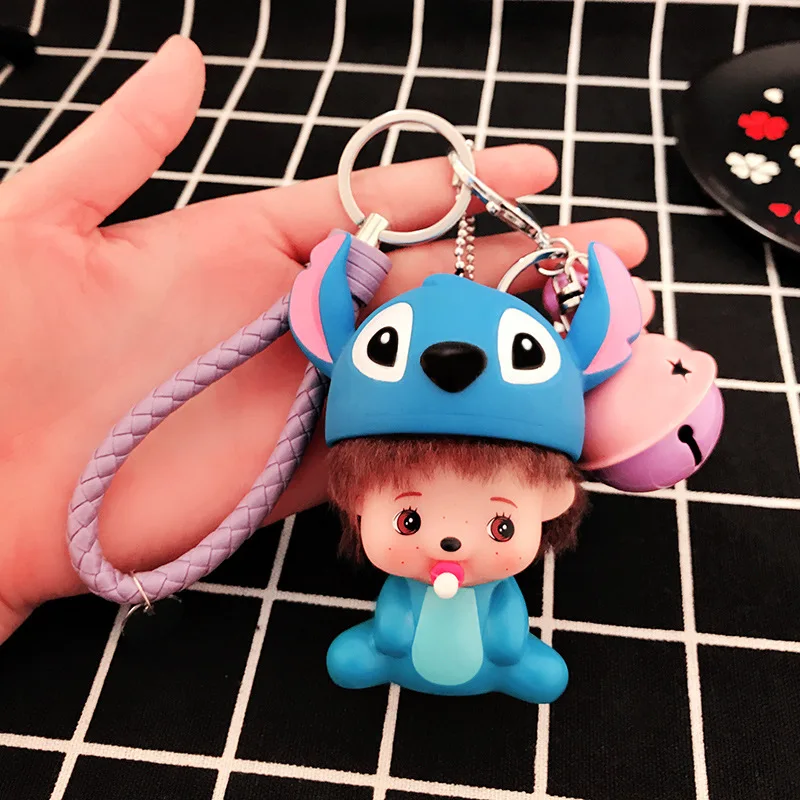 

Film Series Lilo & Stitch Totoro Super Mario Cartoon KiKi Dolls Keychain Cute Monchicchi Key Rings Car Bag Charms Key Chains