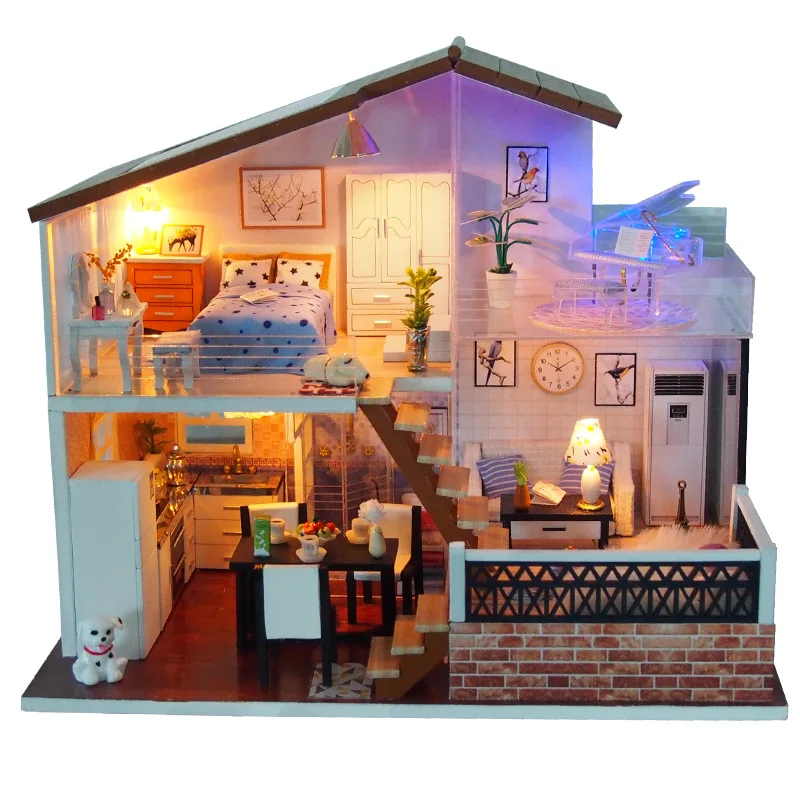 Кукольный дом ручной работы мебель Miniatura Diy кукольные домики миниатюрный кукольный домик деревянные игрушки для детей Взрослые подарок на день рождения